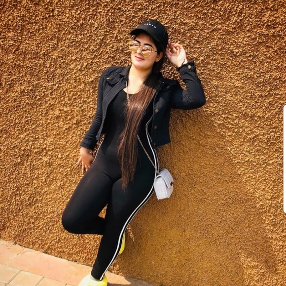 Backless Striped Side Bodycon Jumpsuit - Picture 6 of 8